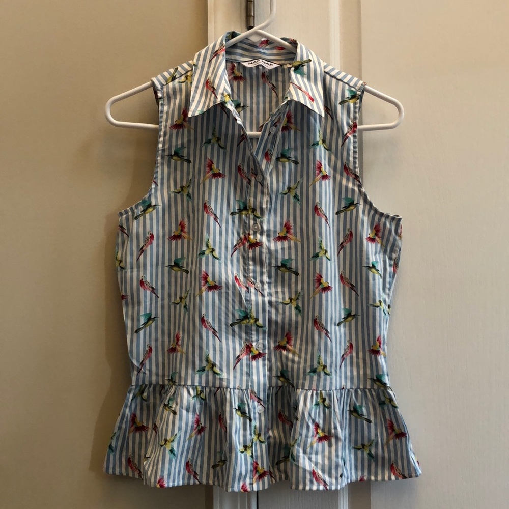 Never worn NAF NAF tropical tank top with flare